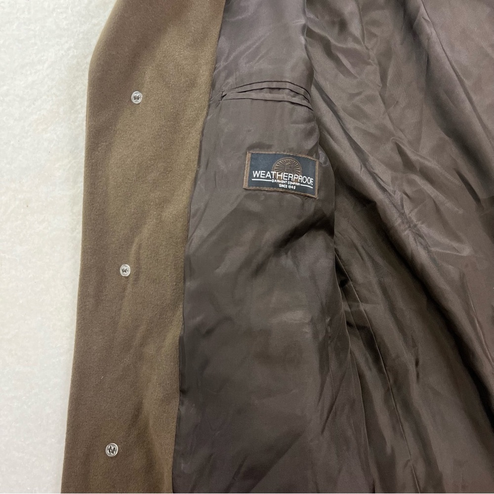 Vintage Weatherproof Brown Cashmere Blend Trench Coat Size R 42 - Picture 9 of 17